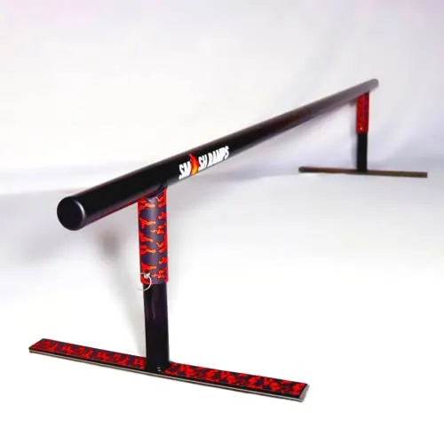 The Round Bar Pro Grind Rail - Portable Skate Rail With Adjustable Incline Feature