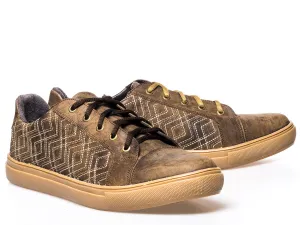 Tin Haul Mens Straight Up Brown Leather Sneakers Shoes