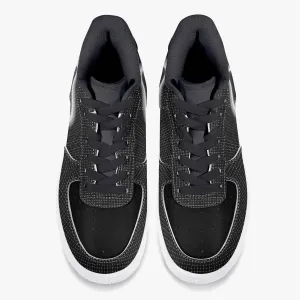 Top Leather Circle Mood Sports Men Sneakers - Black