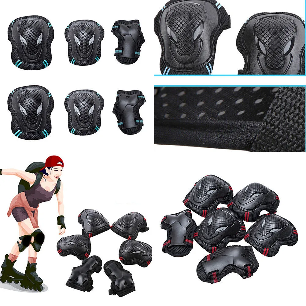 US Wrist Knee Pads Elbow Guards Protective Gear Set For Skateboard Skate Bike