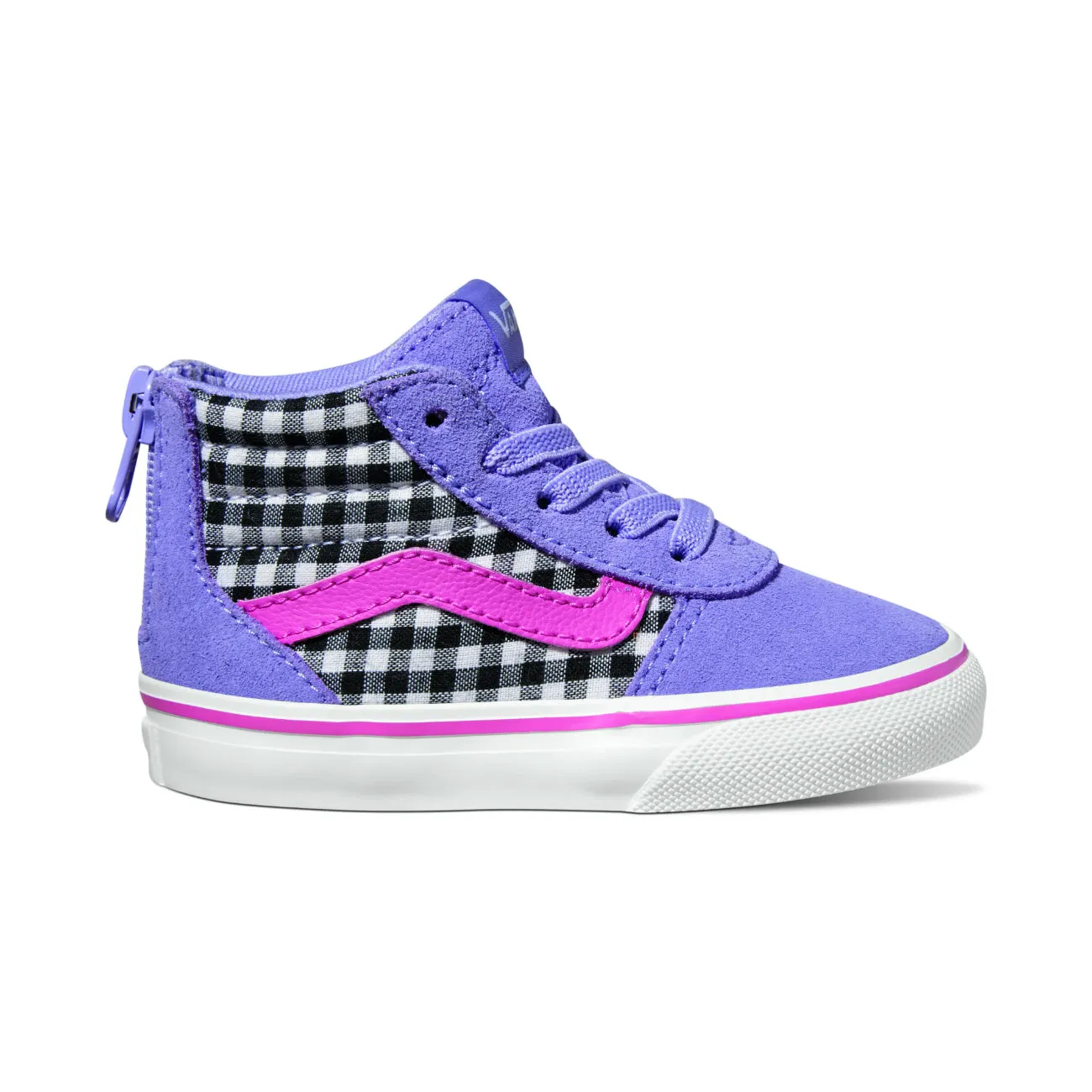 VANS Gingham/Violet Hi-Zip Toddler Ward Sneaker