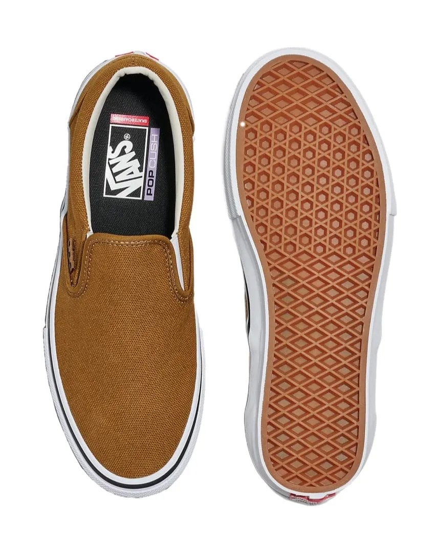 Vans Skate Slip On - Duck Canvas Golden Brown / Black