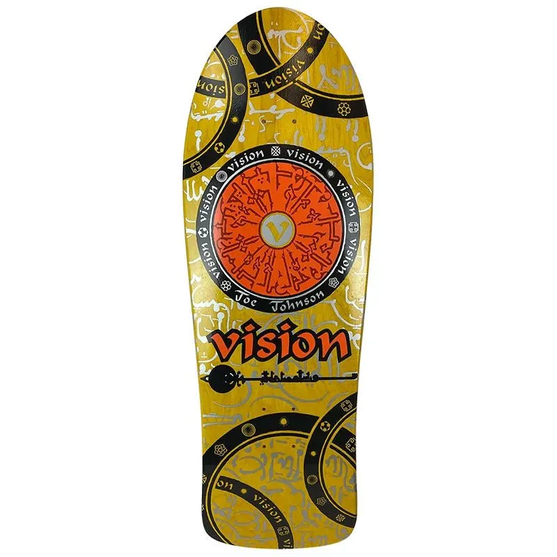 Vision 10.25" x 30.75" Joe Johnson Hieroglyphics Yellow Stain Skateboard Deck