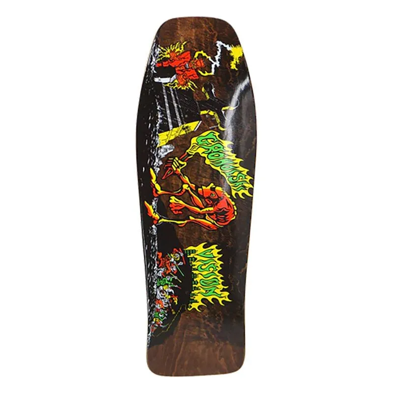 Vision 9.75" x 31.5" Groholski Graveyard Mob Brown Stain Skateboard Deck