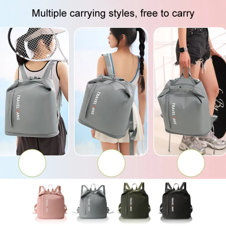 Waterproof Swimming Backpack Wet/Dry Separate Gym Bag Business Trip Clothes Shoes Storage Bag(Pink)