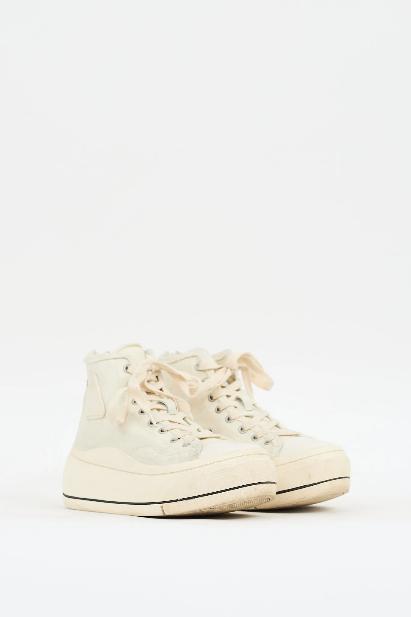 White Canvas Kurt Platform Sneaker