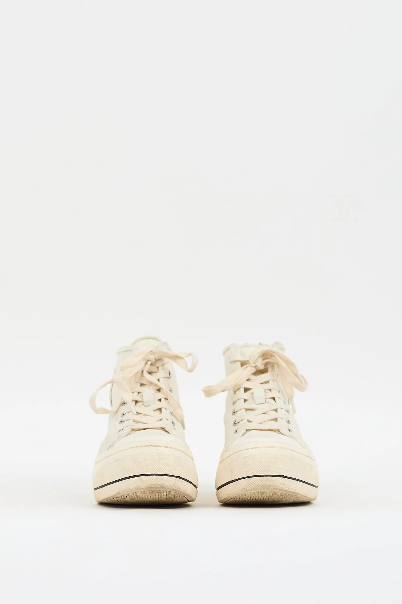 White Canvas Kurt Platform Sneaker