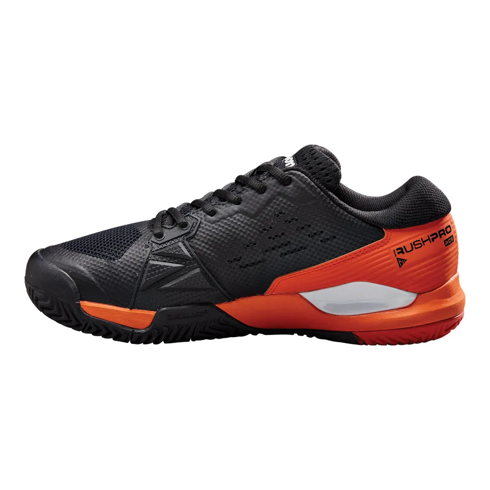 Wilson Rush Pro Ace All Court Tennis Shoes (Mens) - Black/Vermillion Orange/White no