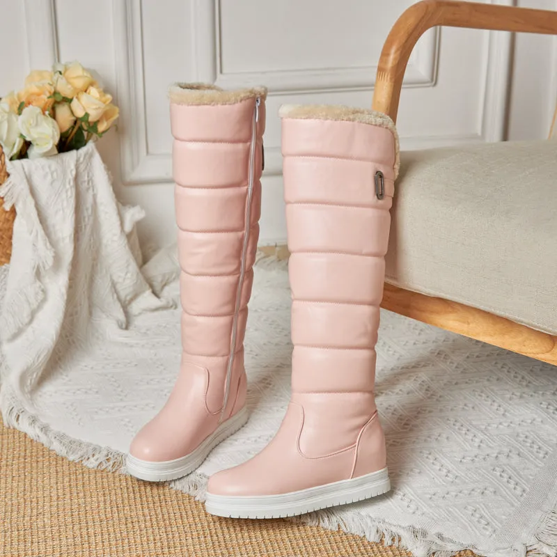 Women Snow Boots Winter Knee High Plush Lined Shoes