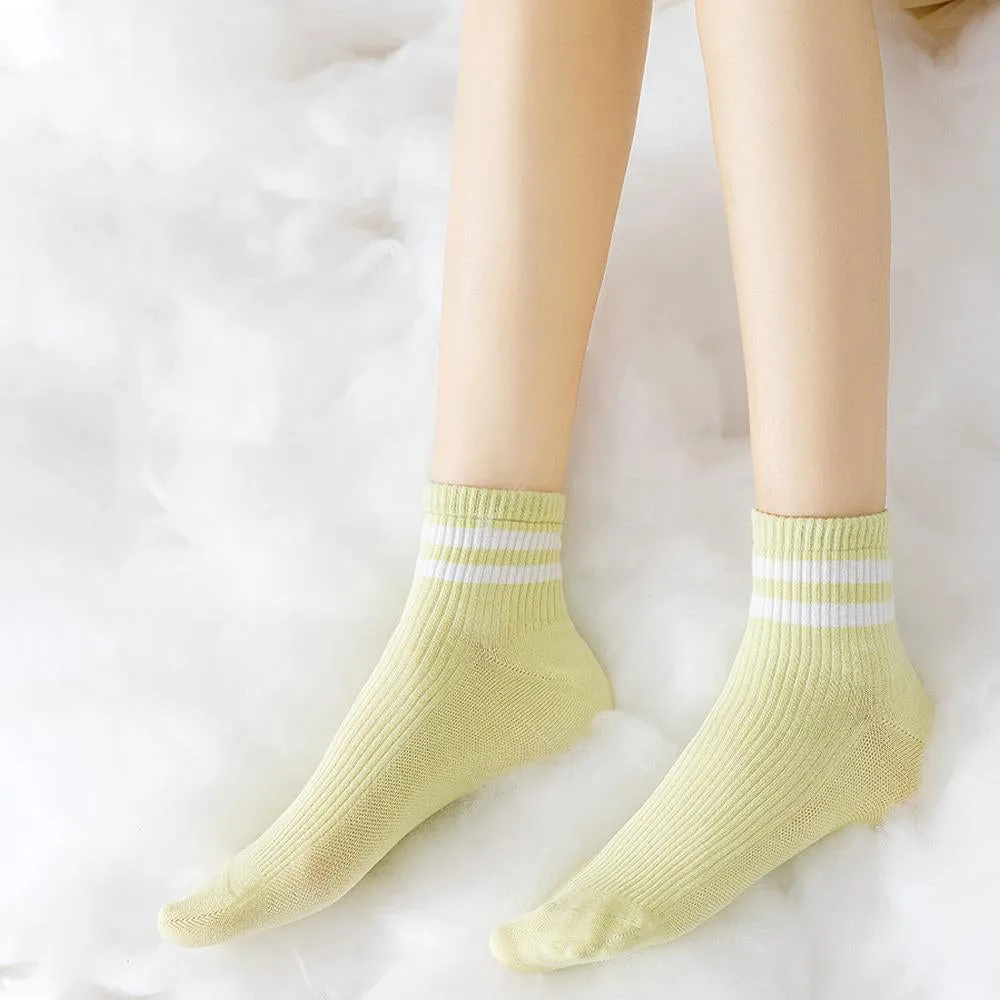 Women's 5A Antibacterial Breathable Striped Socks