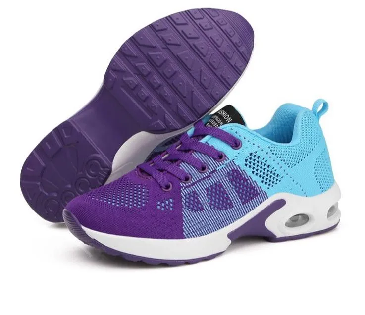 Women's air cushion running shoes lightweight sneakers colorful breathable outdoor sports shoes