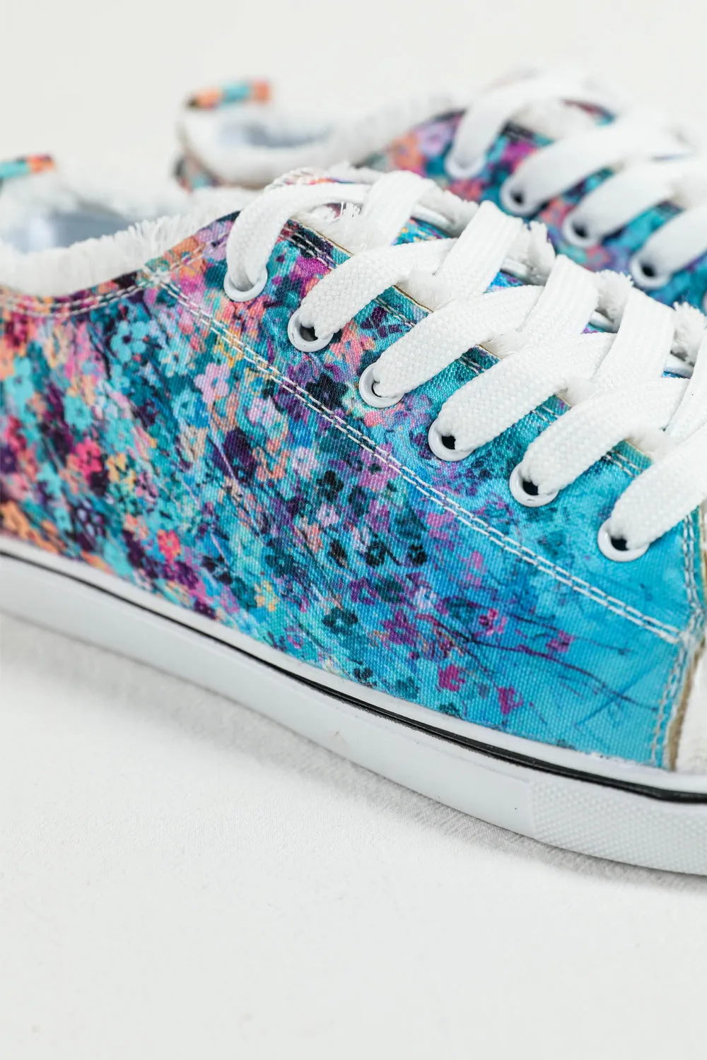 Women's Canvas Shoes Floral Print Fashion Sneakers Low Top Casual Shoes