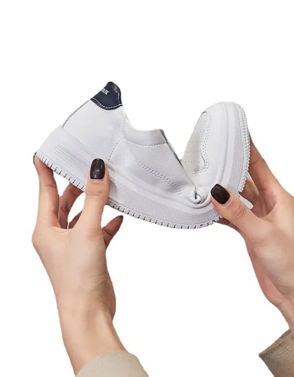 Women's Casual White Leather Sneakers