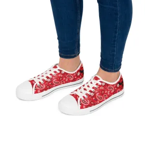 Women's Crowgodshi Red Colors Low Top Sneakers