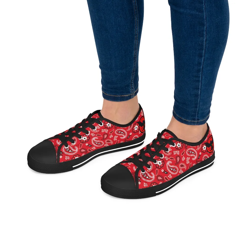 Women's Crowgodshi Red Colors Low Top Sneakers