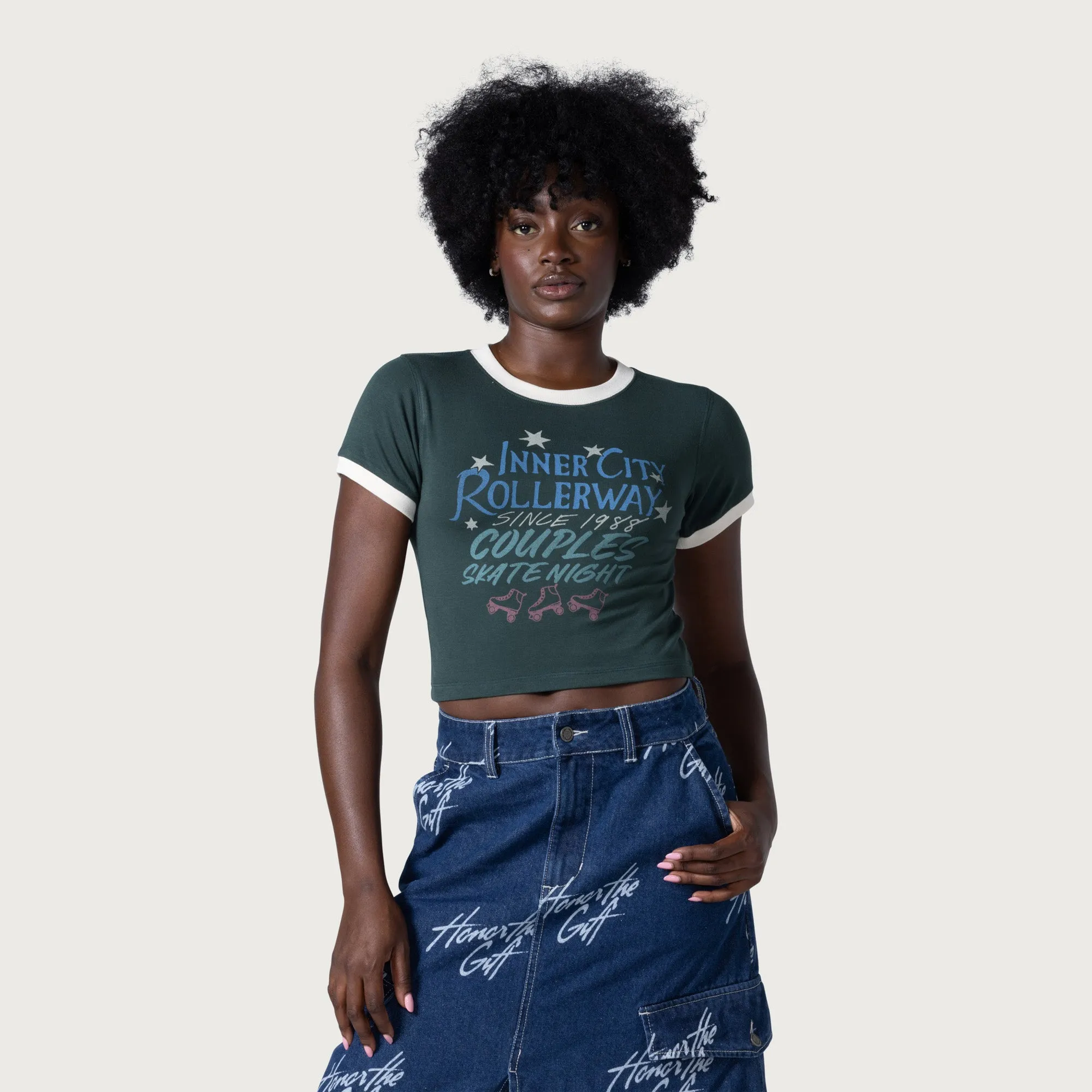 Womens Inner City Rollerway T-Shirt - Green