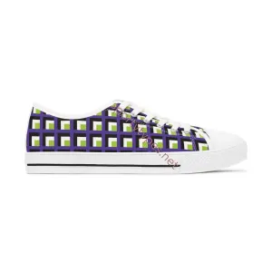 Women's Multicolored Geometric Low Top Canvas Sneakers