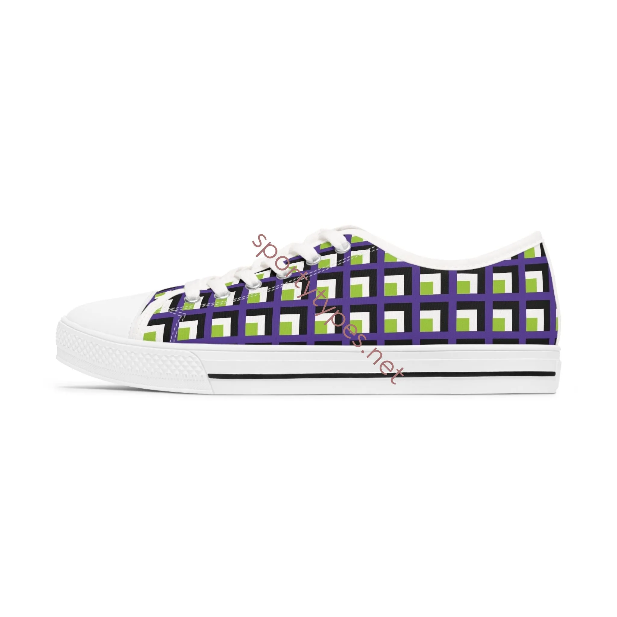 Women's Multicolored Geometric Low Top Canvas Sneakers