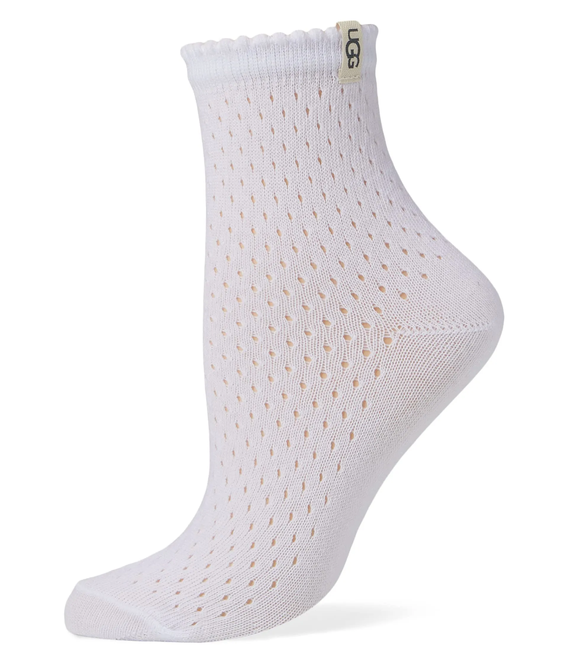 Women's Socks UGG ADABELLA Pointelle Quarter Socks 1137273 WHITE