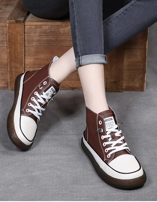 Women's Soft Sole Leather Sneakers