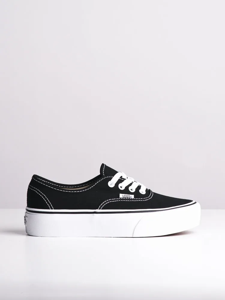 WOMENS VANS AUTHENTIC PLATFORM 2.0 BLACK CANVAS SHOES - CLEARANCE