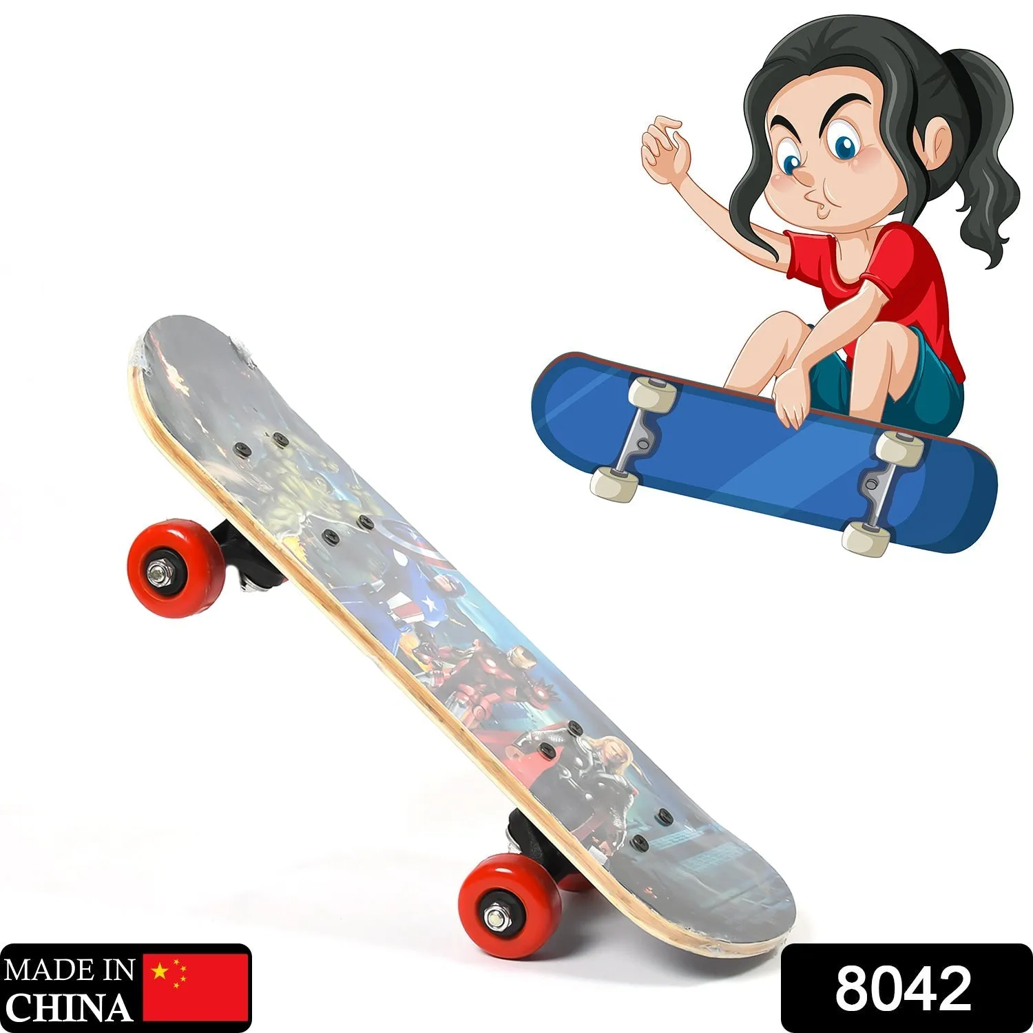 Wood Skateboard Skating Board Lightweight Board Cool Skate Board for Beginner/Kids/Teens/Adult and Return Gift Item (Roller Skate)