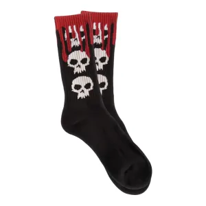 ZERO 3 SKULL BLOOD SOCKS - BLACK